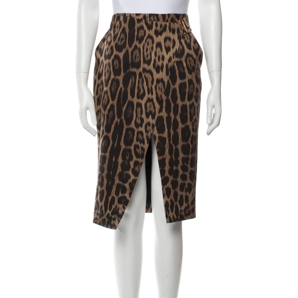 Robert Cavalli Leopard Print Slit Pencil Skirt IT 38 / US 2